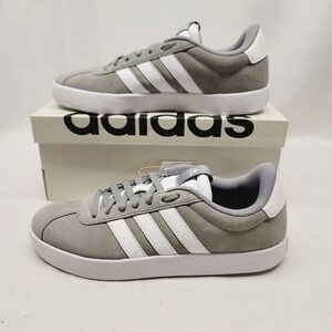 Adidas VL Court 3.0 Mens Sz 9 Shoes Casual Skate Low Top Gray/White Suede ID6276